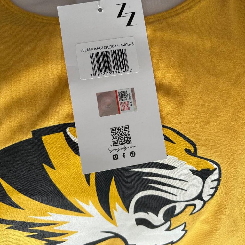 Zoozatz Collegiate Licensed Missouri Tigers Womens Gold First Down Tank Top SZ L - Picture 2 of 3